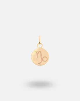 Zodiac Disc Charm Pendant - Capricorn